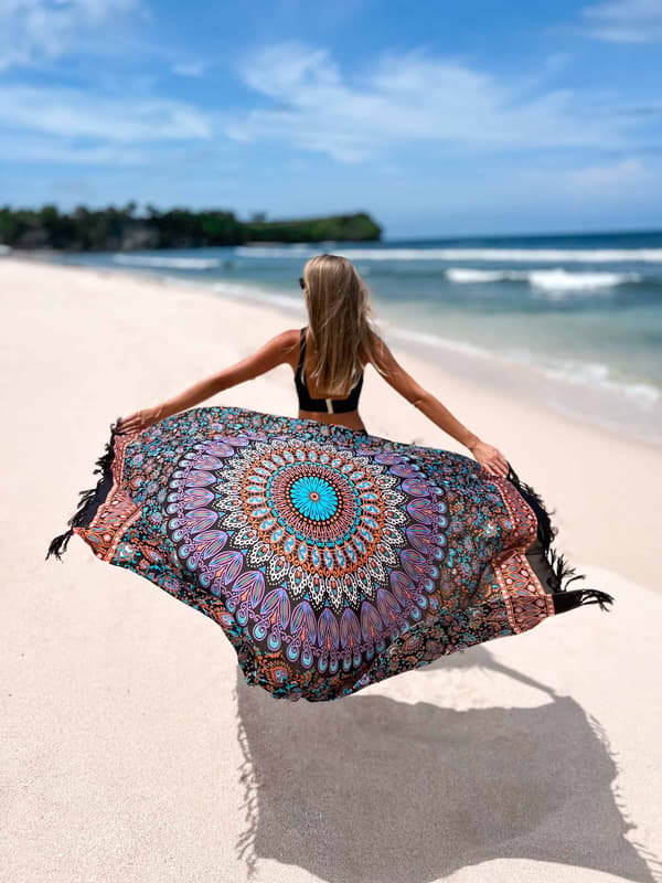 Strandpareo Tørklæde Mandala Violet