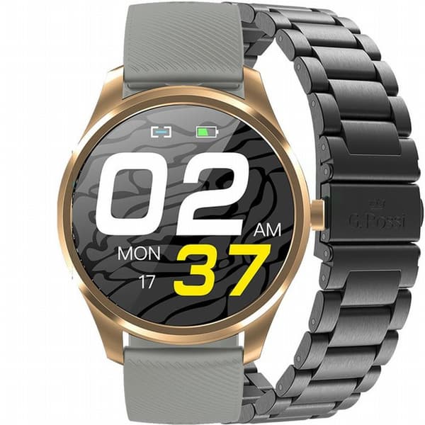 G. Rossi SW012-5 herr smartklocka guld/grå + extra armband (sg007e)
