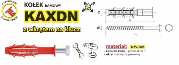 KAXDN MÅNGSIDIGT RAMSTIFT 10*160MM NYLON - KXN 10*160