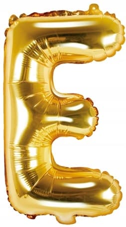 Folieballong bokstav E, 35 cm, guld