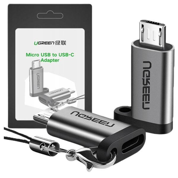 UGREEN US282 USB-C - Micro USB -sovitin (harmaa)