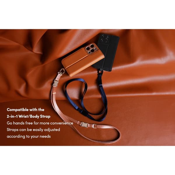 Moshi Overture MagSafe - 3-i-1 lædercover til iPhone 16 Pro (karamelbrun)