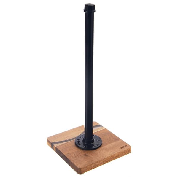 Sort metal- og trækøkkenrulleholder RIVER 35 cm