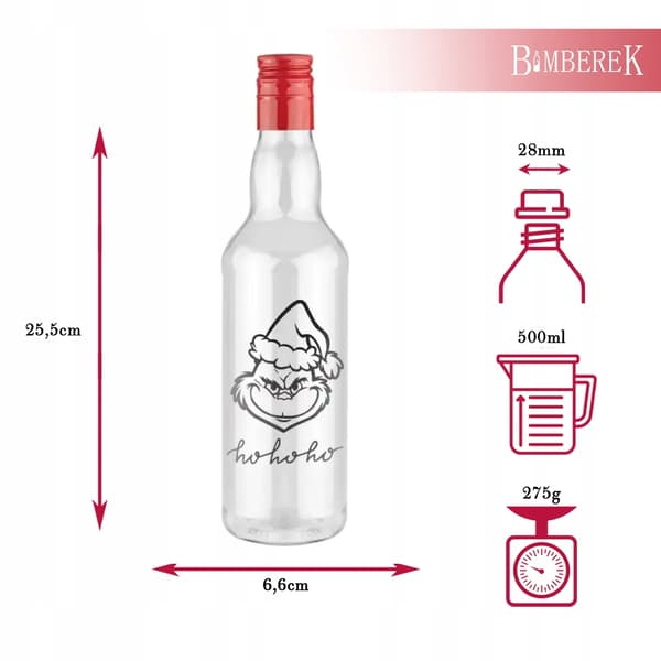 Presentflaska 500ml Monopol med tryck Julgranslikör Grinchen