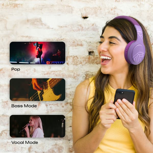 PowerLocus P19 Bluetooth-hovedtelefoner med 4 EQ-tilstande, 60 timer, foldbare med etui