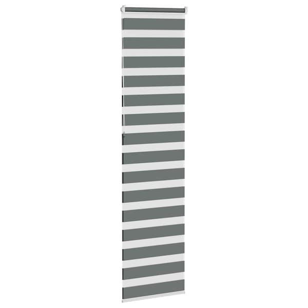 vidaXL Zebrarullgardin, mörkgrå, tygbredd 50,9 cm, polyester