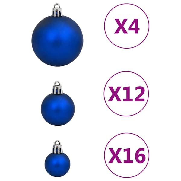 vidaXL julekuglesæt med 111 dele, blå, polystyren