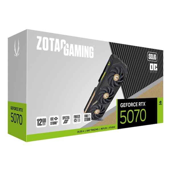 ZOTAC GAMING RTX 5070 SOLID OC 12GB Grafikkort Sort