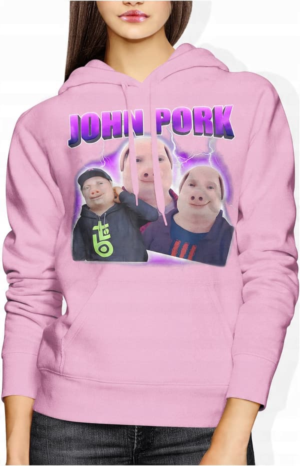 JOHN PORK MEME VIRALSWEATSHIRT SJOV DAME MEMORY PIG S