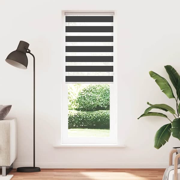 vidaXL zebragardin, sort, stofbredde 65,9 cm, polyester