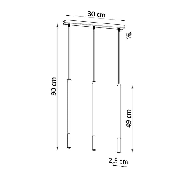 MOSAIK HÆNGELAMPE 3 G9 SORT SOLLUX SL.0889