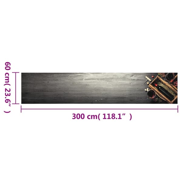 vidaXL Viinikeittiön matto, 60x300 cm, Sametti