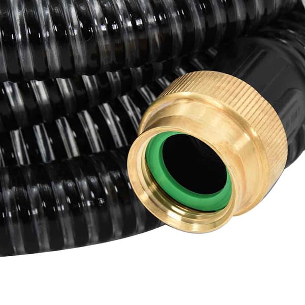 vidaXL sugeslange med messingkoblinger sort 1,1" 10 m PVC