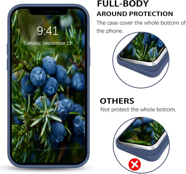 ETUI TIL APPLE IPHONE 12 PRO MAX MARINEBLÅ SILIKONE LYSETUI A2342