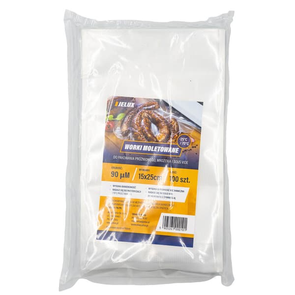 Räfflade påsar för vakuumförpackning 150x250mm 100st.