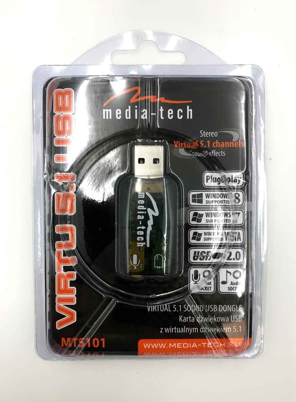 VIRTU 5.1 USB - USB lydkort der tilbyder virtuel 5.1-lyd