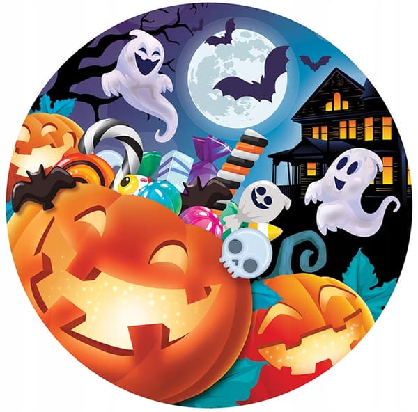 Halloween Pumpa Spöke Plastskål 32cm