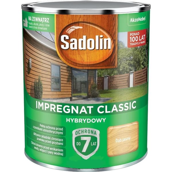 SADOLIN IMPREGNAT CLASSIC HYBRID 7 ÅR LYS EGE 0,75L - 5 POSER.DJ0,75