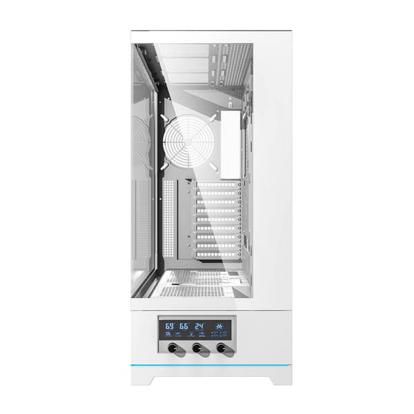 Darkflash DY451L blæserløs computerkasse (hvid)