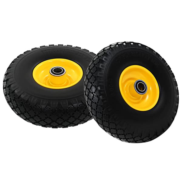 vidaXL transportvognshjul, 2 stk., massive, polyuretan, 3,00-4