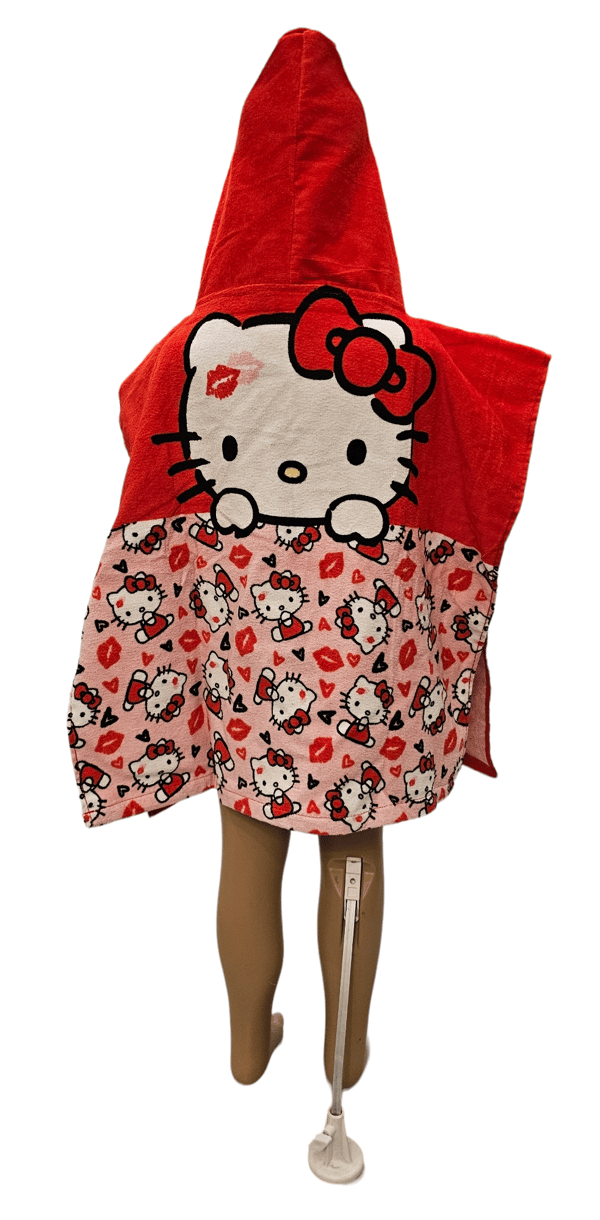 HELLO KITTY BØRNES HÅNDKLÆDE MED HÆTTE PONCHO BADEBÆG