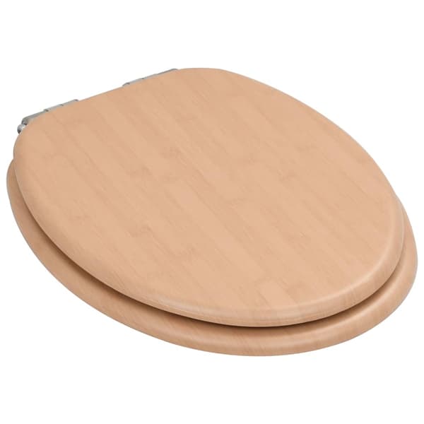 vidaXL Mjukstängande toalettsits, MDF, bambuträmönster
