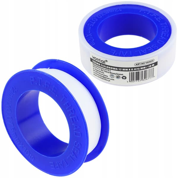 Teflontätningstejp 12mm x 0.75mm / 10m