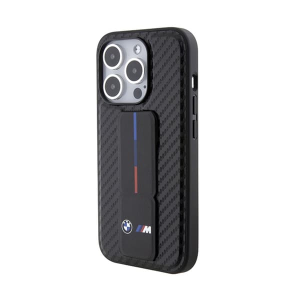 BMW Grip Stand Smooth & Carbon - iPhone 15 Pro cover (sort)