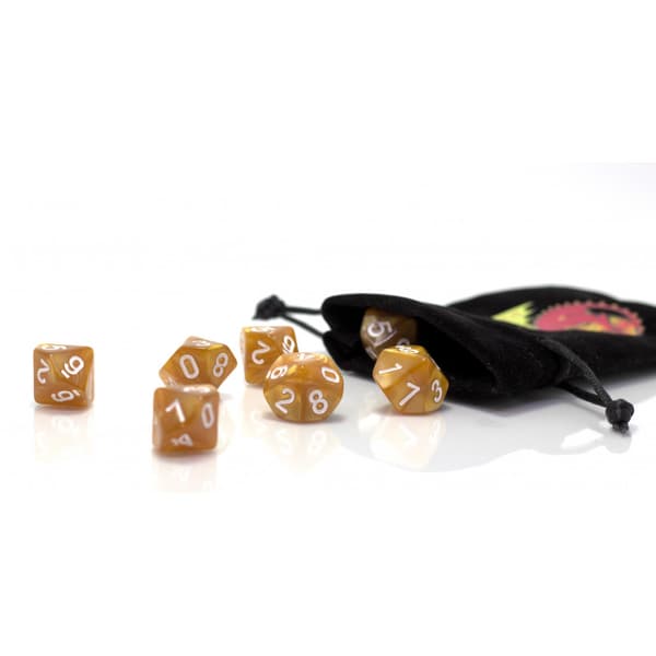 RPG-tärningar tiosidiga D10 Dragon Gold 0-9