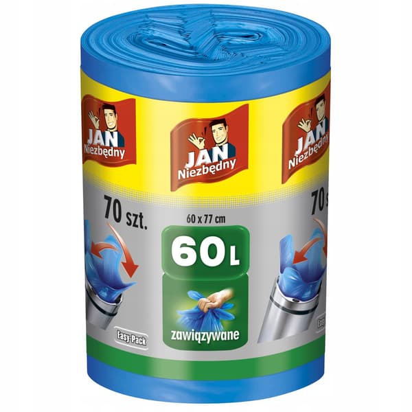 Jan Niezbędny EasyPack HD sopsäckar 60L blå bundna 70 st.