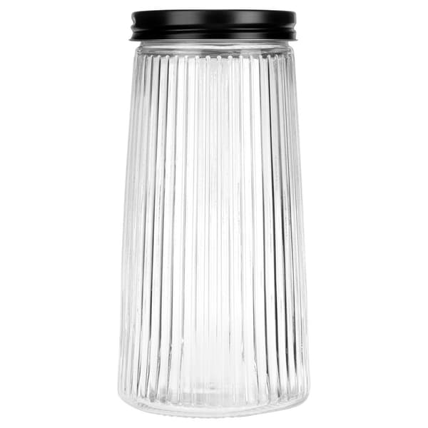 Glaskrukker med låg til tørrevarer 1,4 l 3 stk.