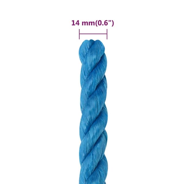 vidaXL Arbetsrep, Blå, 14 mm, 50 m, Polypropylen