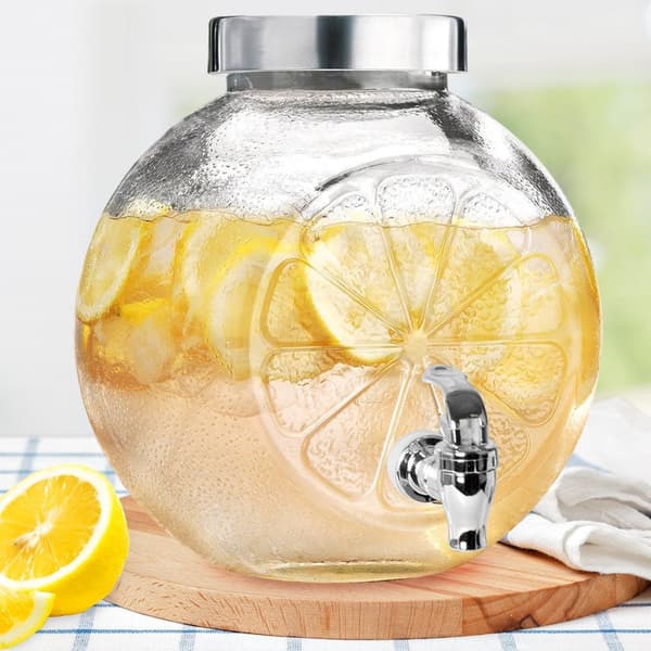 Glasdryckeskanna med kran 5,4 l