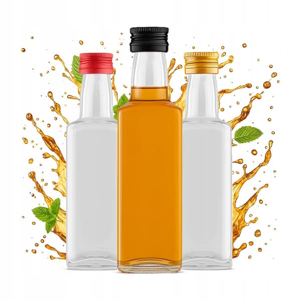 5x 250ml glas whiskyflaskebeholder til whiskylikørgaver