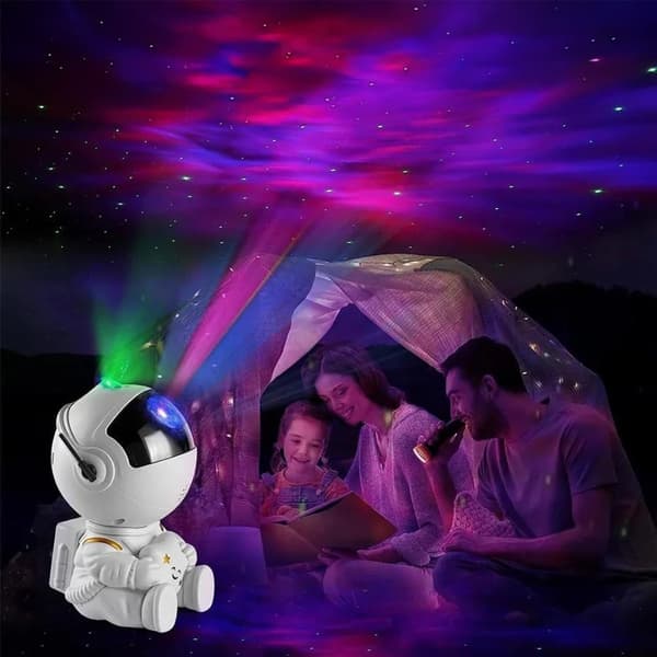 Stjerneprojektor astronaut børns LED-himmelnatlampe laser