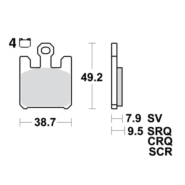 TRW MCB742SV bremseklodser (4 stk.)