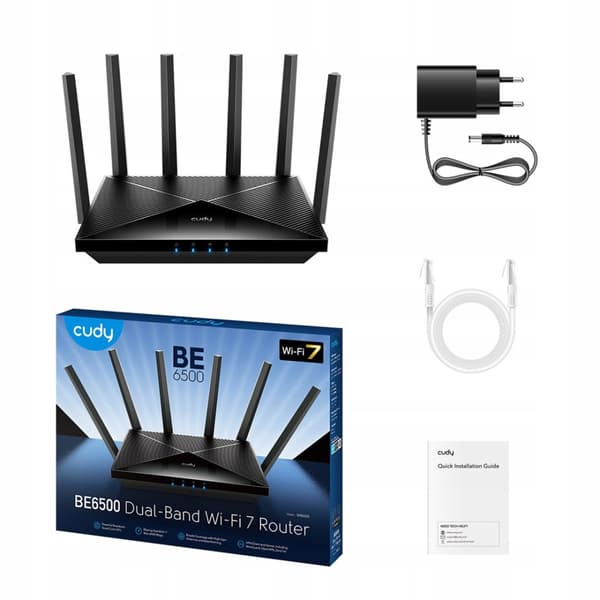 CUDY WR6500 Gigabit Wi-Fi 7 Router, Quad-Core Processor