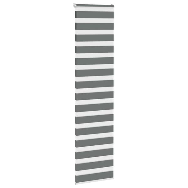vidaXL Zebra rullegardin, mørkegrå, stofbredde 65,9 cm, polyester