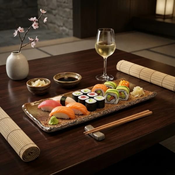 REKTANGULÄR KERAMISK TALLRIK FÖR SERVERING AV SUSHI OCH DESSERTER 30,5×10 CM
