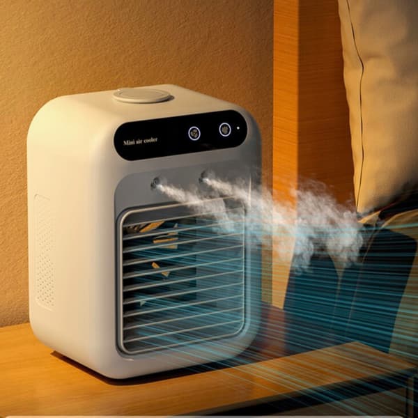 Mini Aircondition Bordventilator Stille Vandbaseret 500ml LED