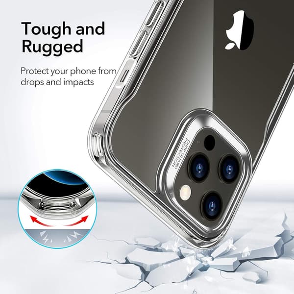 ETUI TIL APPLE IPHONE 12 PRO MAX SILIKONE TRANSPARENT BAGSIDER 2X STÆRKT GLAS