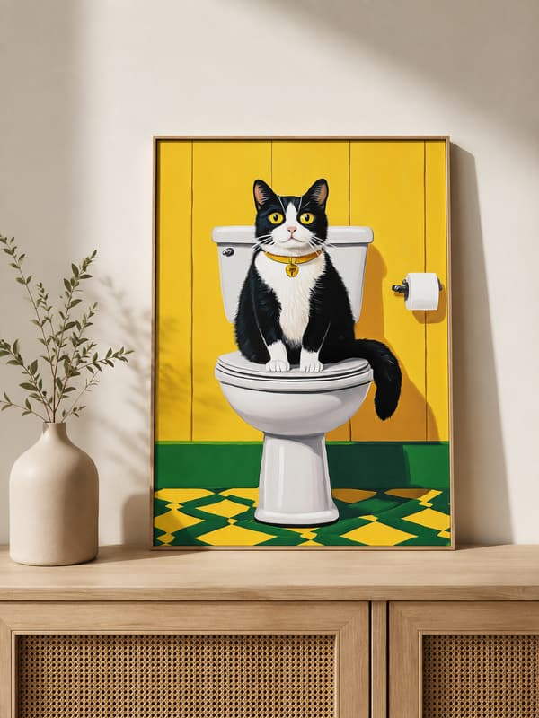 Maleri efter tal med ramme Billeder til maleri - Katteafslapning 40x50 cm