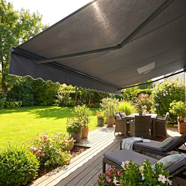 Grå terrassemarkise 400 x 250 cm