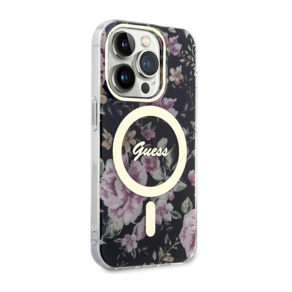 Guess Flower MagSafe - iPhone 14 Pro cover (sort)