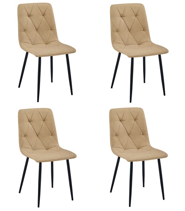 LIBRA stol - brunt tyg / svarta ben x 4