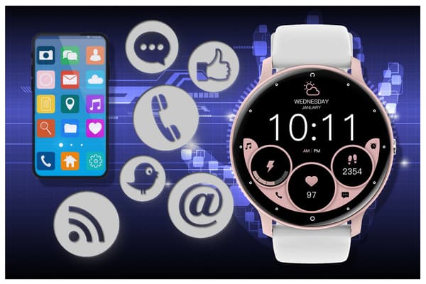 SMARTKLOCKA UNISEX GRAVITY GT1-6 PRO - BLUETOOTH-SAMTAL, EXTRA ARMBAND (sg027f)