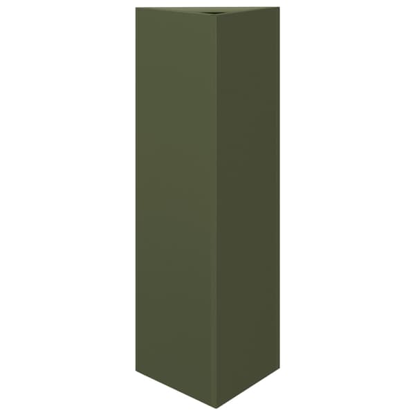 vidaXL Olivgrön triangulär trädgårdslåda 30x26x75 cm stål