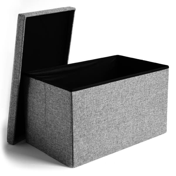 Foldbar stofpuf DIEGO grå størrelse XL