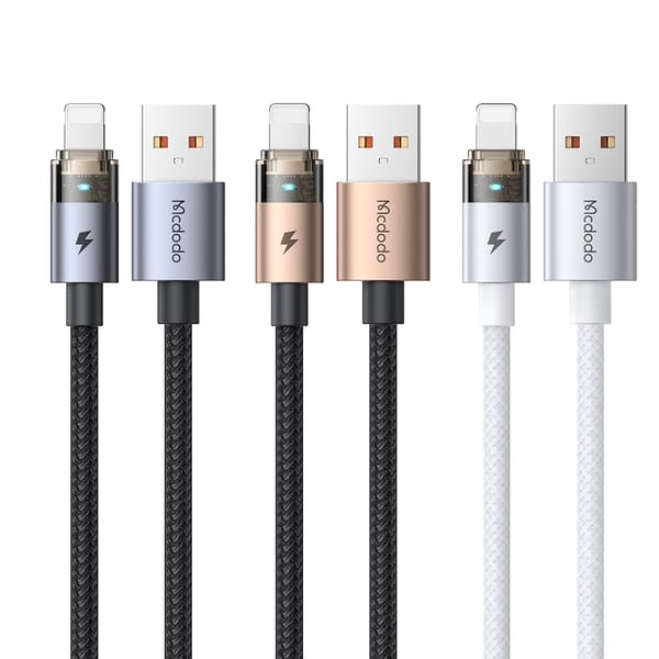 MCDODO USB-KABEL HURTIGOPLADNING TIL IPHONE LIGHTNING PD 36W 1M LED SORT