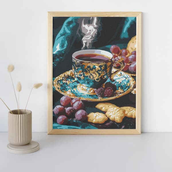 MALING EFTER TAL MED RAMME Billeder til maleri - Tyrkisk kaffe 40x50 cm